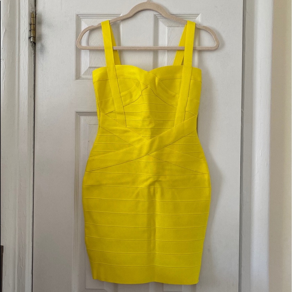 HLBandage Spaghetti Strap Solid Bandage Dress